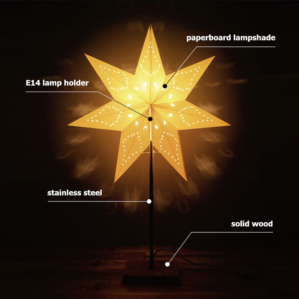 Paper Star Wood Nordic Lamp
