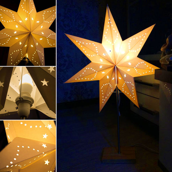 Paper Star Wood Nordic Lamp